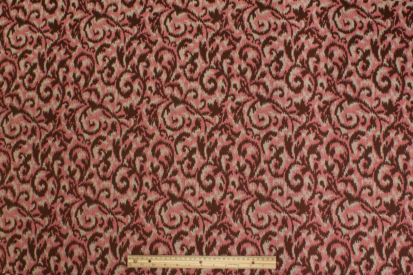 Ikat Jacquard - Pink and Brown - Prime Fabrics