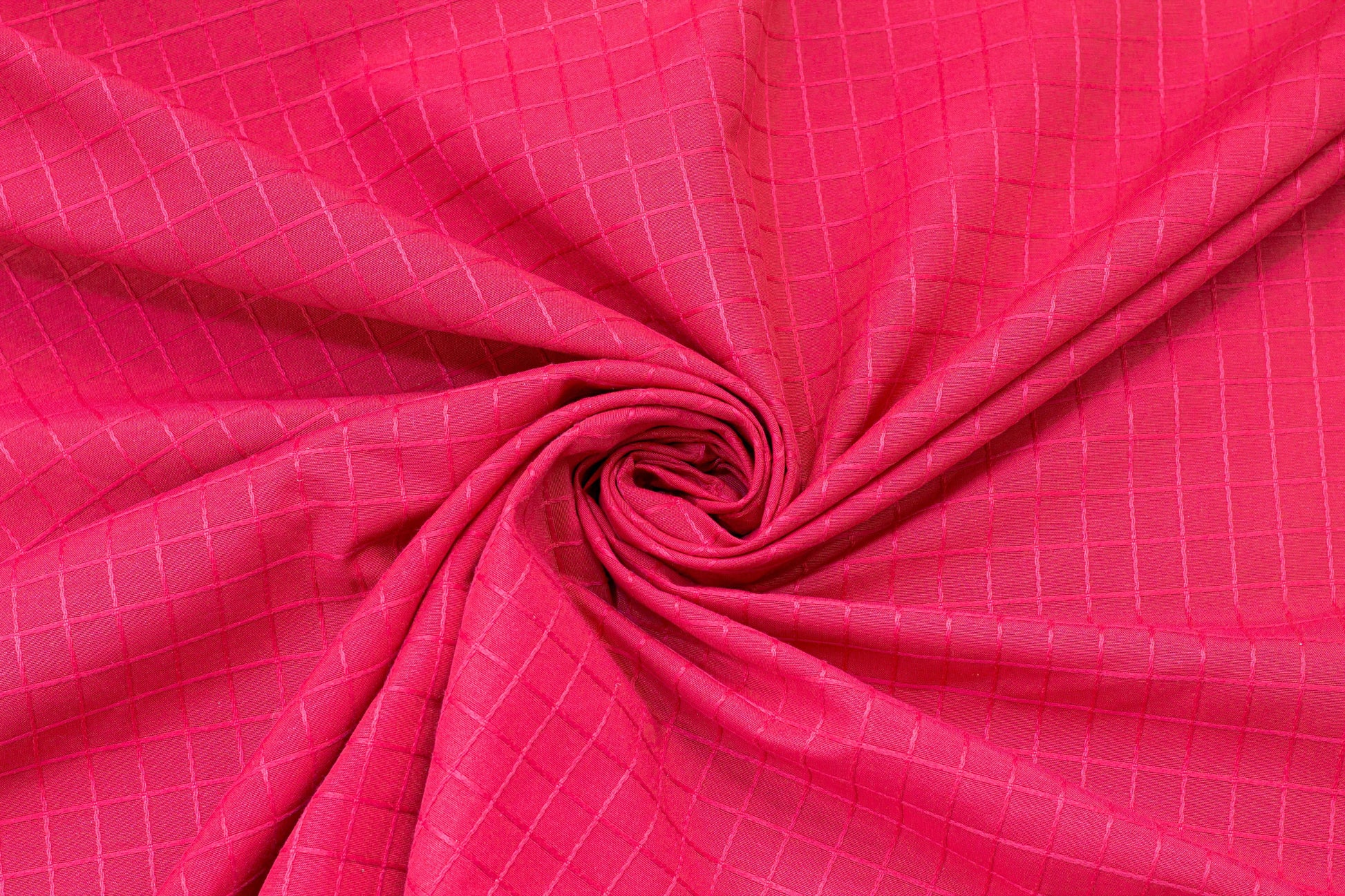 Pink Red Windowpane Cotton and Linen Brocade - Prime Fabrics