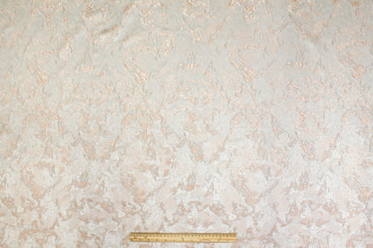 Metallic Brocade - Platinum Gray and Blush - Prime Fabrics