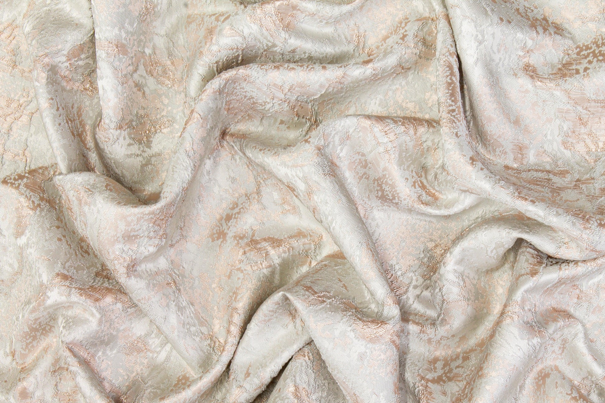 Metallic Brocade - Platinum Gray and Blush - Prime Fabrics