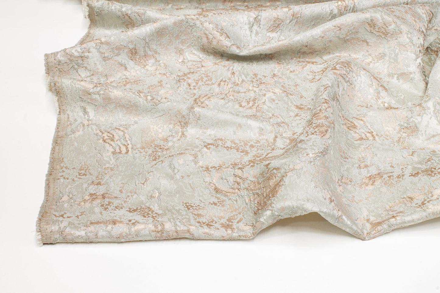 Metallic Brocade - Platinum Gray and Blush - Prime Fabrics