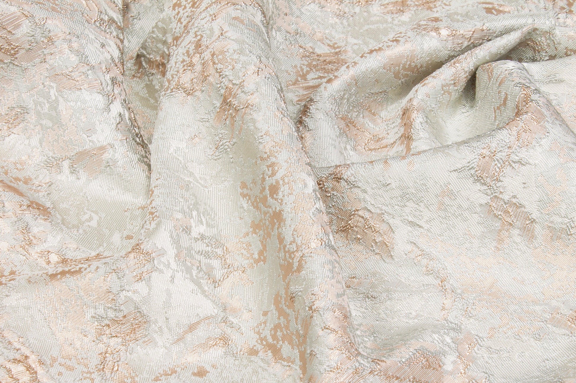 Metallic Brocade - Platinum Gray and Blush - Prime Fabrics