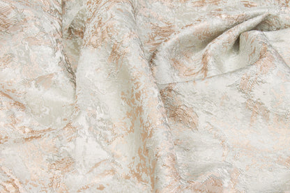 Metallic Brocade - Platinum Gray and Blush - Prime Fabrics