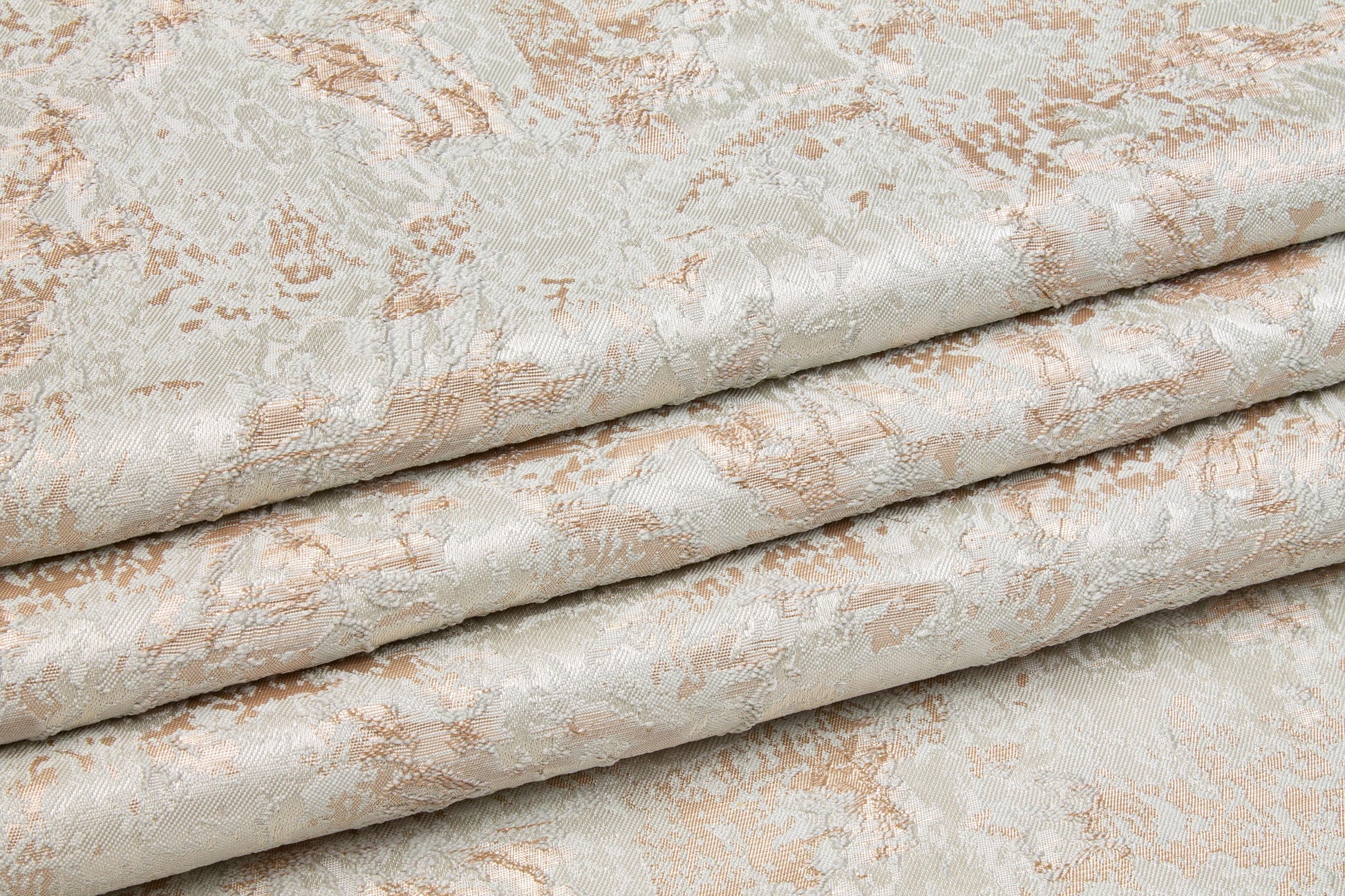 Metallic Brocade - Platinum Gray and Blush - Prime Fabrics