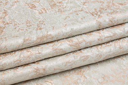 Metallic Brocade - Platinum Gray and Blush - Prime Fabrics
