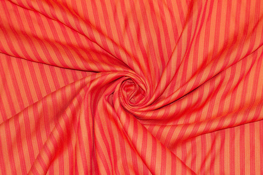 Red and Orange Striped Linen - Prime Fabrics