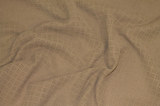 Brown Italian Cotton and Linen Blend Eyelet Boucle - Prime Fabrics