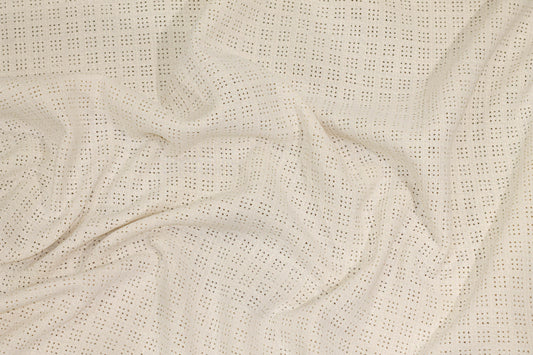 Off White Italian Cotton and Linen Blend Eyelet Boucle - Prime Fabrics