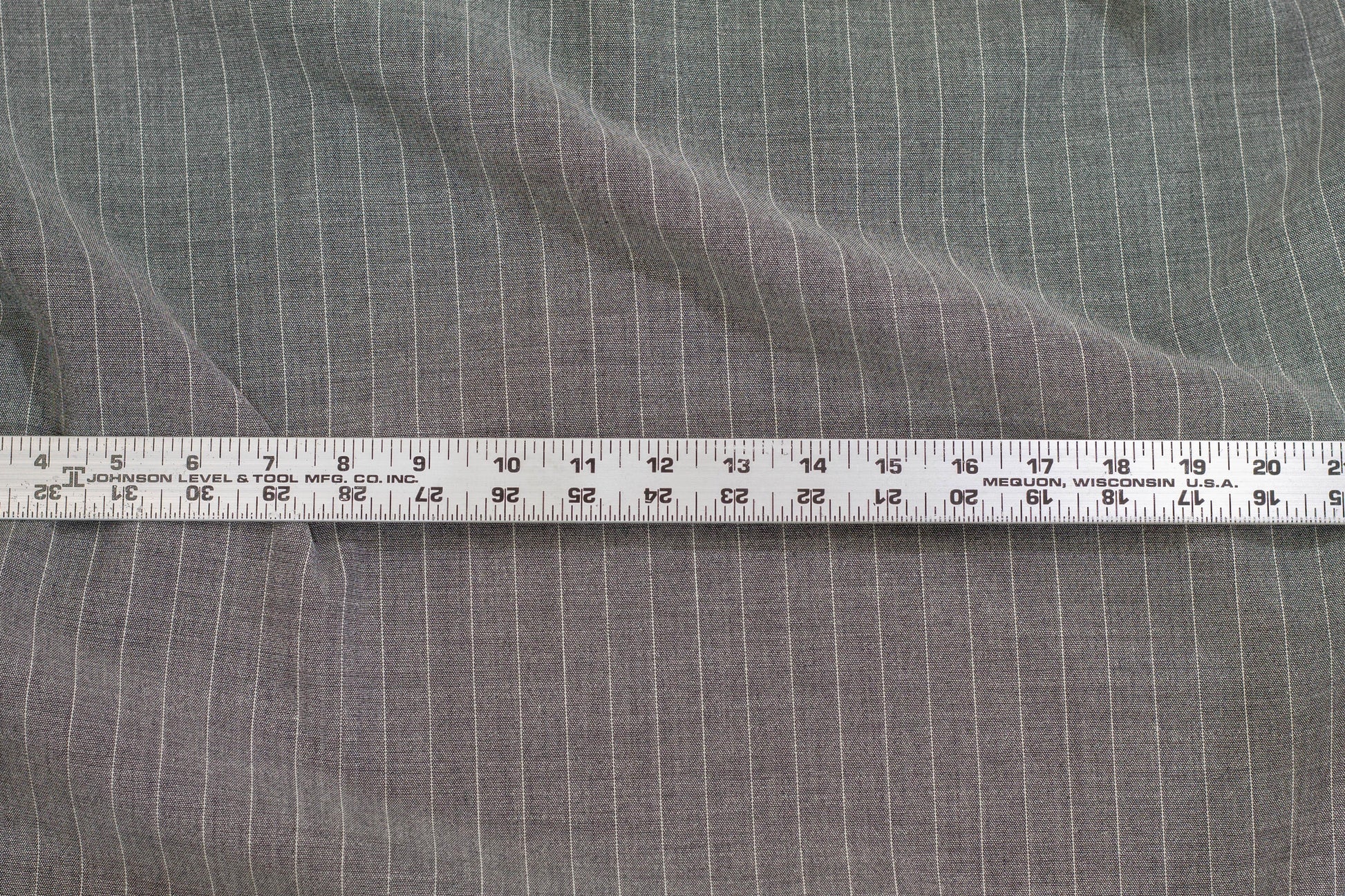 Gray and White Pin Stripe Stretch Italian Wool - Prime Fabrics