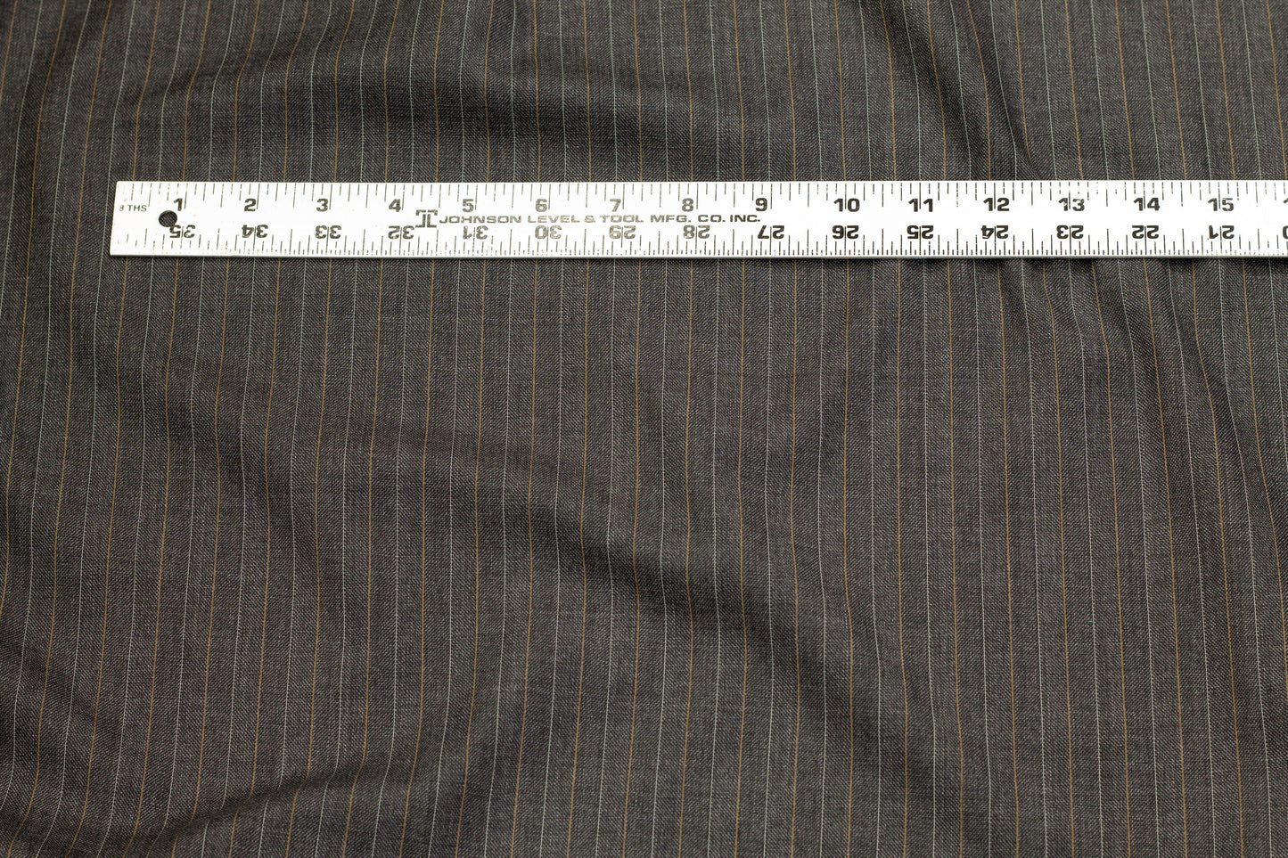 Gray Striped British Merino Wool - Prime Fabrics