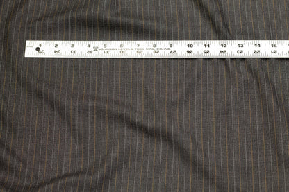 Gray Striped British Merino Wool - Prime Fabrics