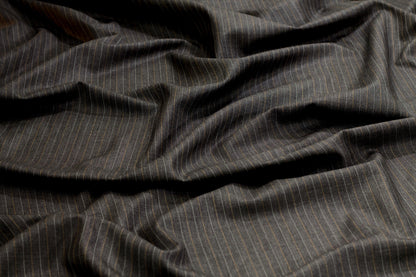 Gray Striped British Merino Wool - Prime Fabrics