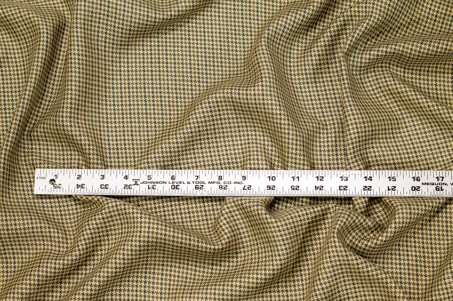 Camel Brown Shepherd's Check (Houndstooth) Italian Wool Suiting - Prime Fabrics