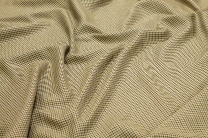 Camel Brown Shepherd's Check (Houndstooth) Italian Wool Suiting - Prime Fabrics