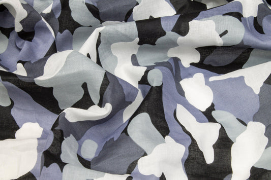 Camouflage Cotton Voile - Cool Gray - Prime Fabrics