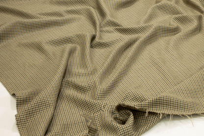 Camel Brown Shepherd's Check (Houndstooth) Italian Wool Suiting - Prime Fabrics