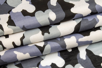 Camouflage Cotton Voile - Cool Gray - Prime Fabrics