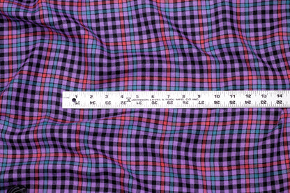 Plaid Italian Wool - Purple, Green, Red, Black - Prime Fabrics