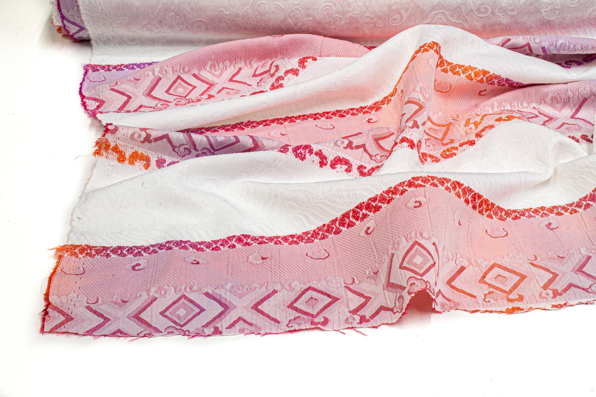 Embroidered Jacquard - Iridescent Pink, Purple, and White - Prime Fabrics