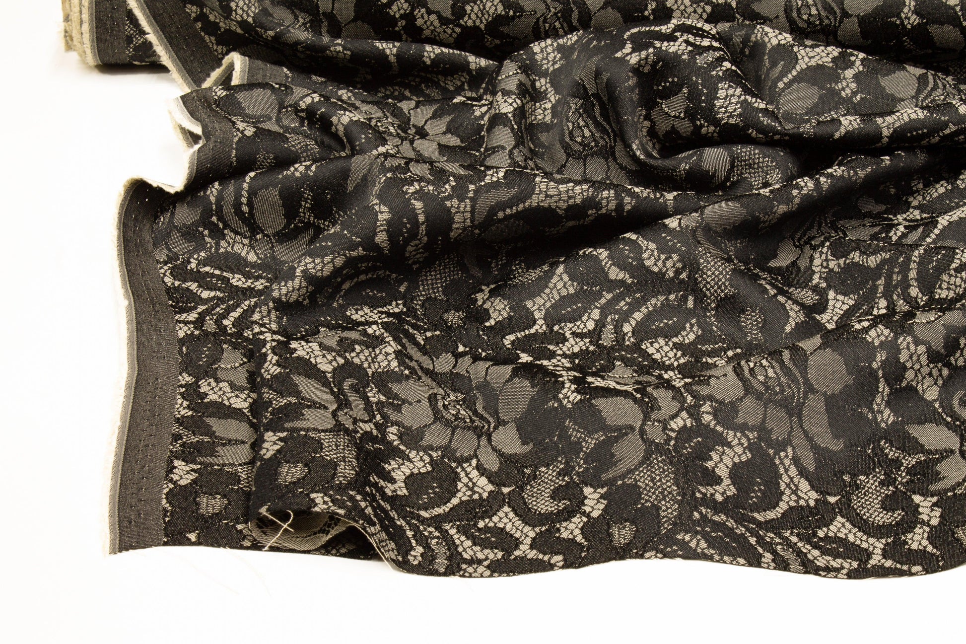 Floral Jacquard - Gray and Taupe - Prime Fabrics