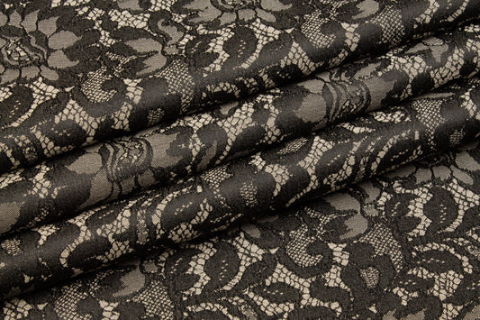 Floral Jacquard - Gray and Taupe - Prime Fabrics