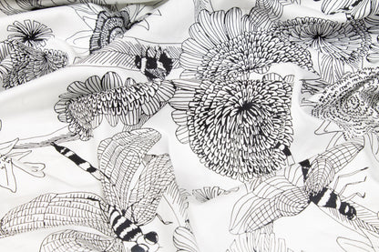 Sunflower Cotton Sateen - Black and White - Prime Fabrics
