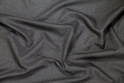 Charcoal Gray Pin Striped Italian Wool - Prime Fabrics