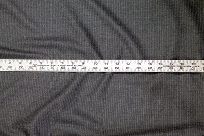 Charcoal Gray Pin Striped Italian Wool - Prime Fabrics