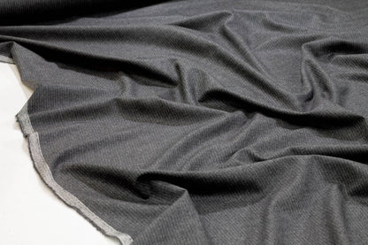 Charcoal Gray Pin Striped Italian Wool - Prime Fabrics