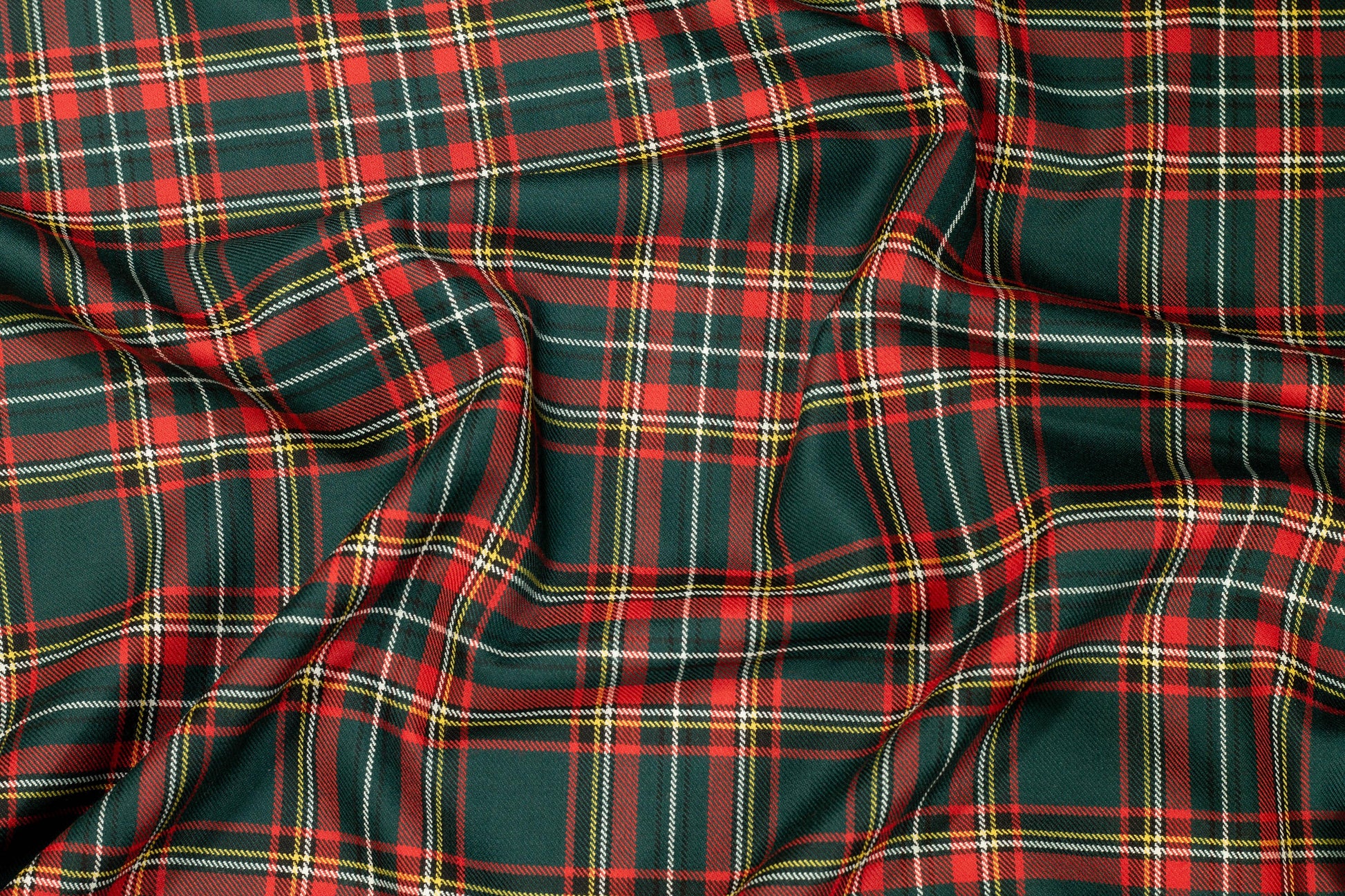 Red and Green Tartan Italian Virgin Wool Suiting - Prime Fabrics