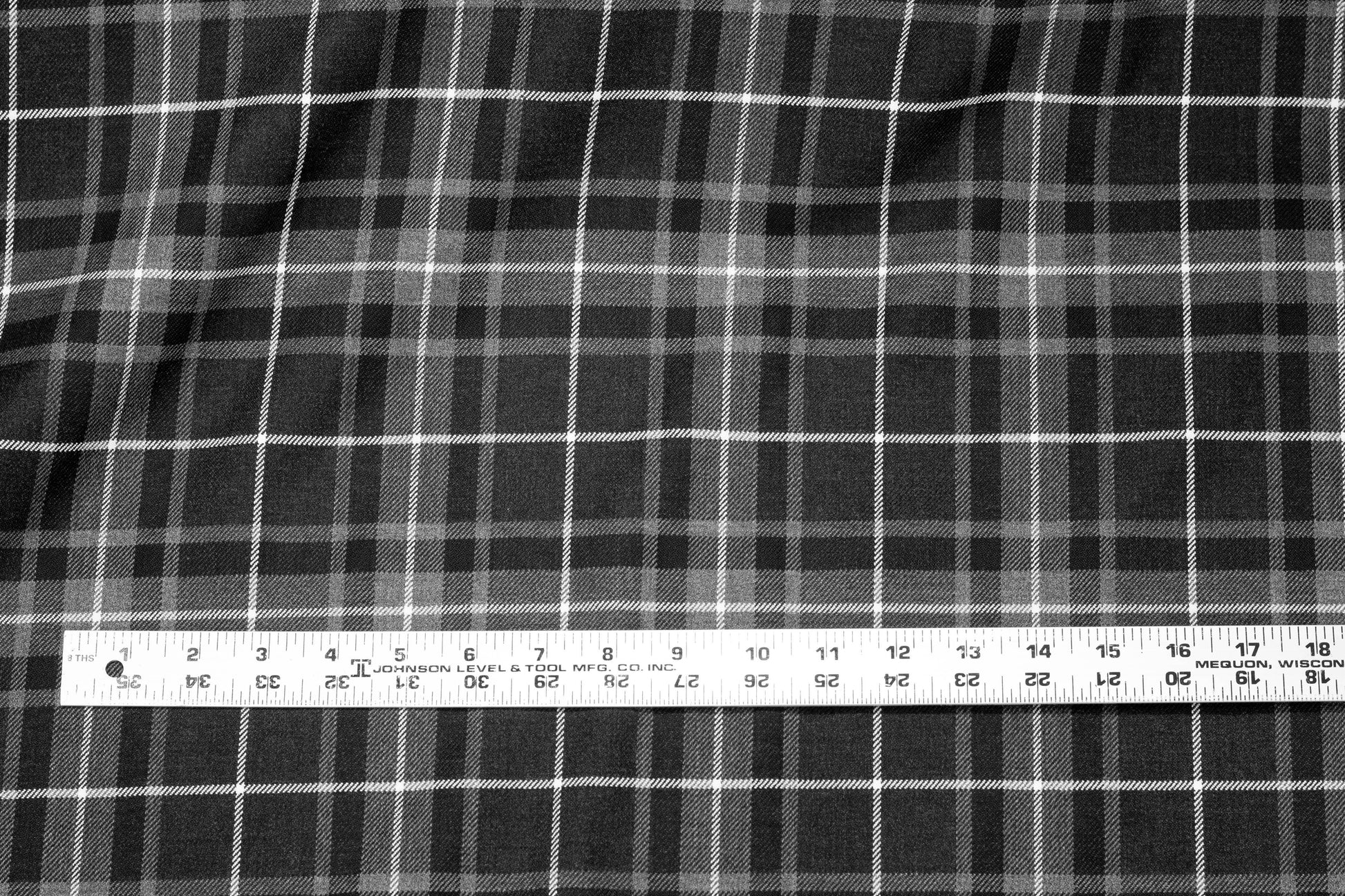 Gray Tartan Italian Virgin Wool Suiting - Prime Fabrics