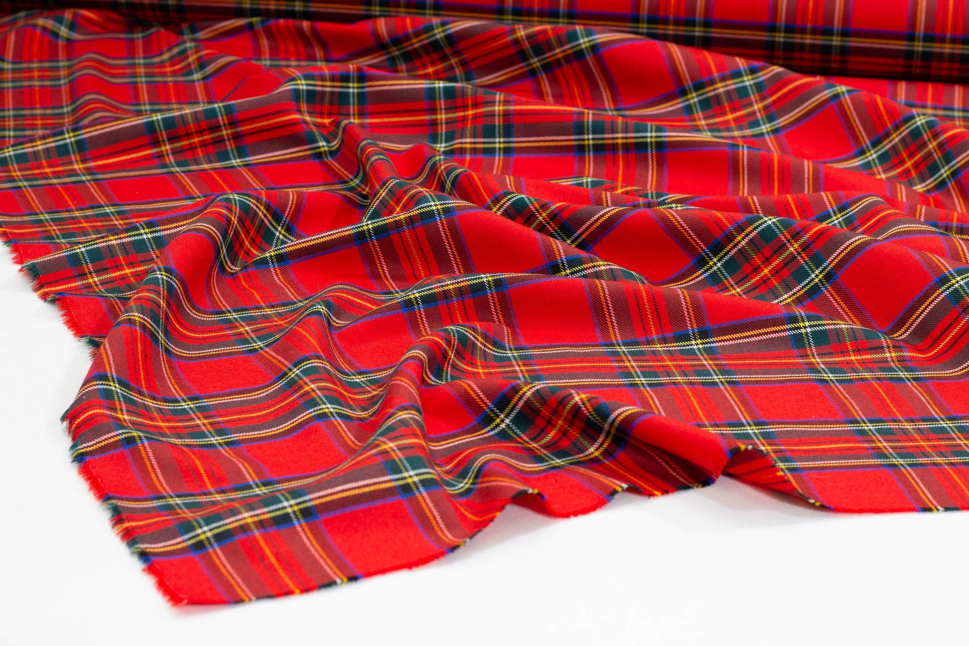 Tartan Italian Wool Suiting - Red, Blue, Green, Yellow, White - Prime Fabrics