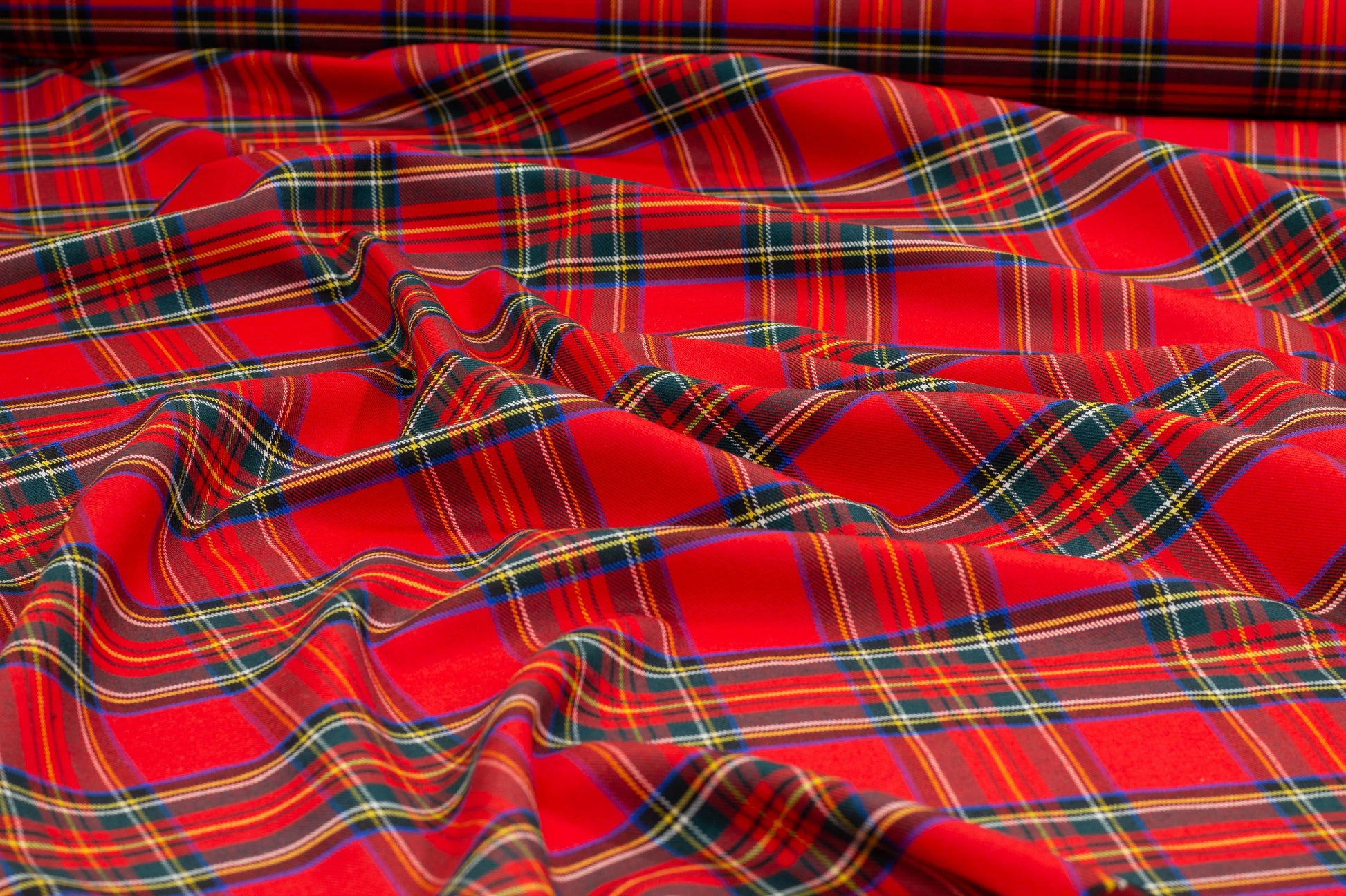 Tartan Italian Wool Suiting - Red, Blue, Green, Yellow, White - Prime Fabrics