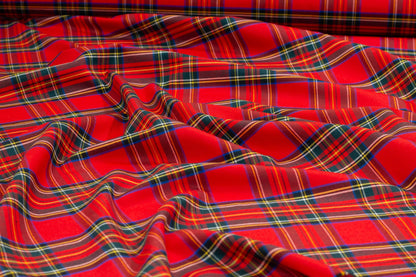 Tartan Italian Wool Suiting - Red, Blue, Green, Yellow, White - Prime Fabrics
