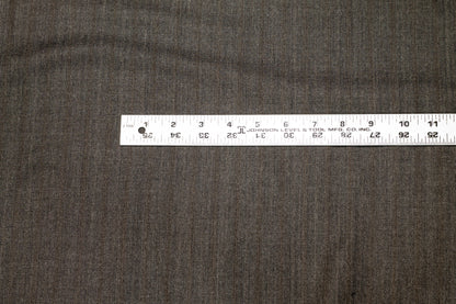 Gray and Brown Striped Italian Wool Suiting - Prime Fabrics