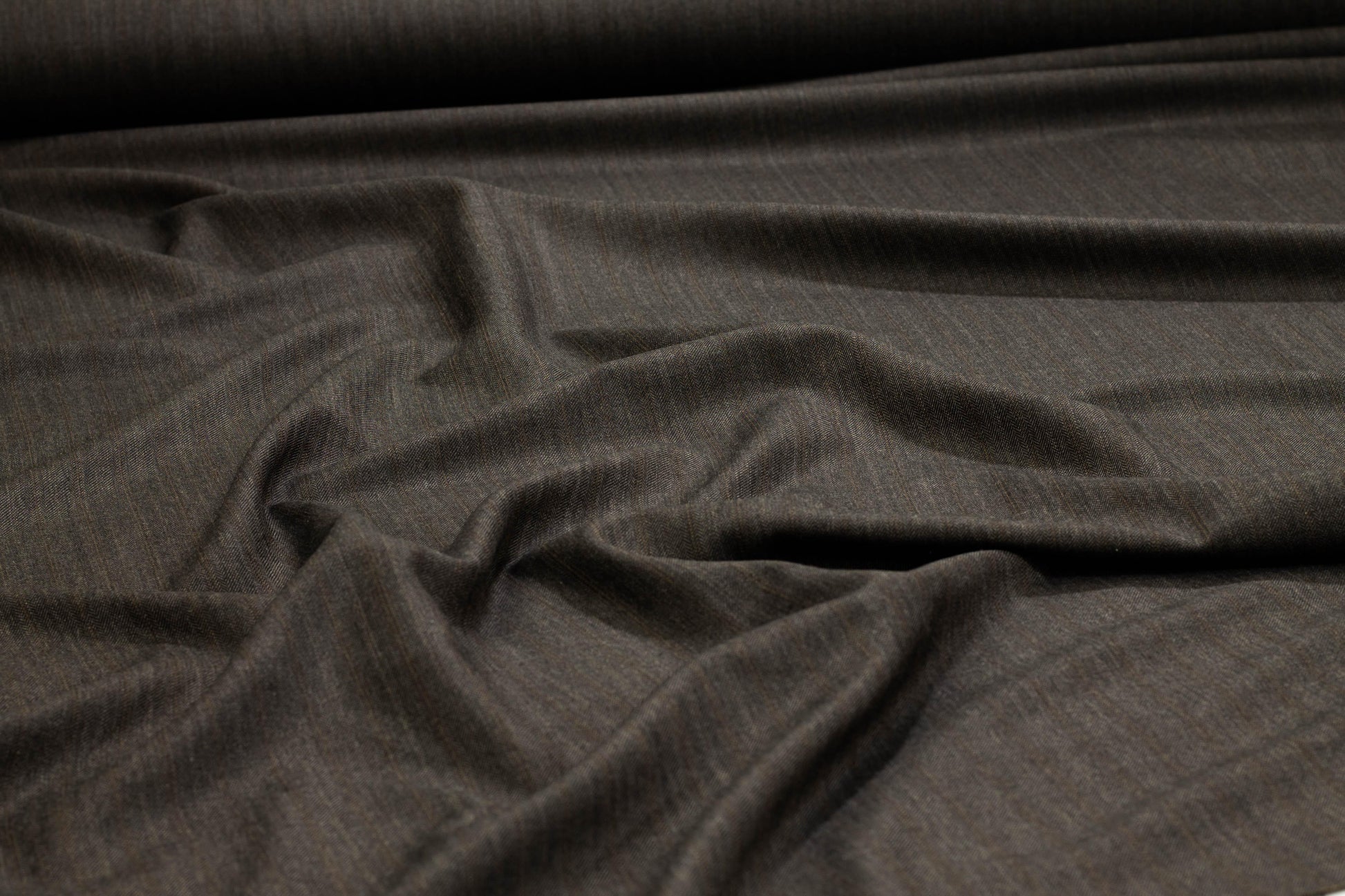 Gray and Brown Striped Italian Wool Suiting - Prime Fabrics