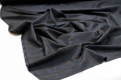 Charcoal Gray and Blue Stretch Italian Wool Suiting - Prime Fabrics