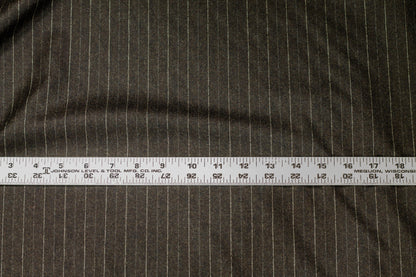 Gray Striped Italian Wool Suiting - Prime Fabrics