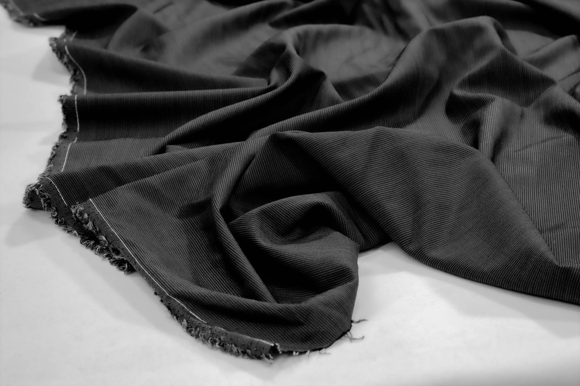 Gray Pin Dotted Double Faced Stretch Italian Wool Suiting - Prime Fabrics