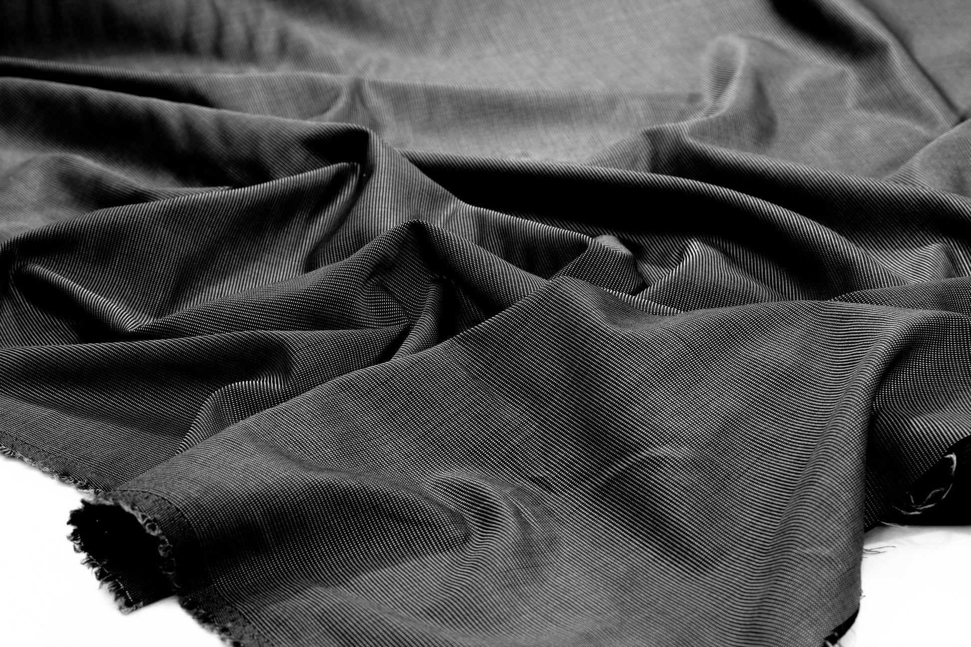 Gray Pin Dotted Double Faced Stretch Italian Wool Suiting - Prime Fabrics