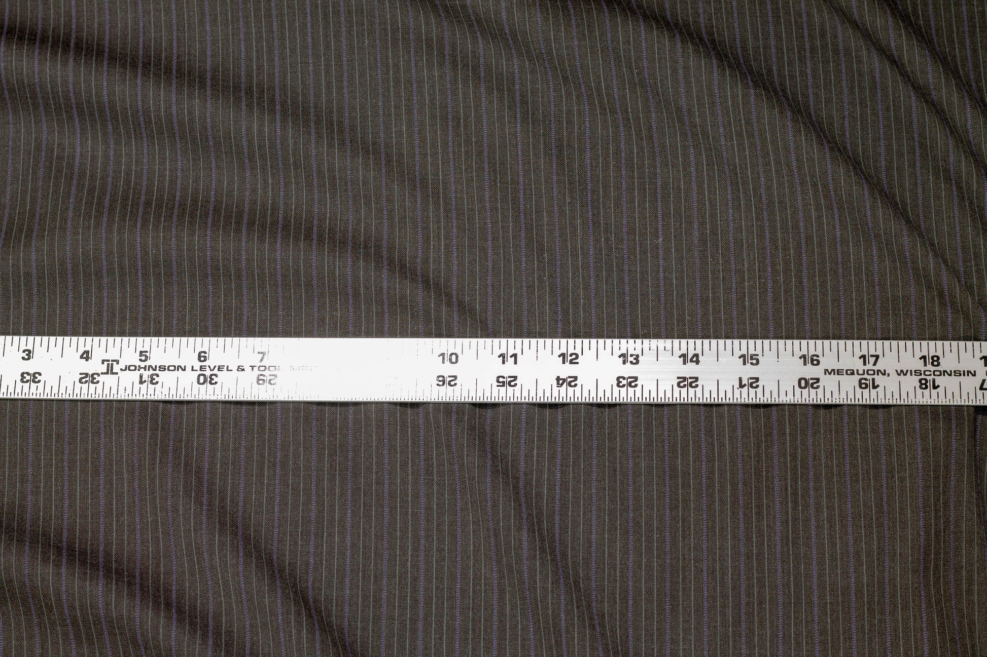 Gray Striped Italian Wool Suiting - Prime Fabrics