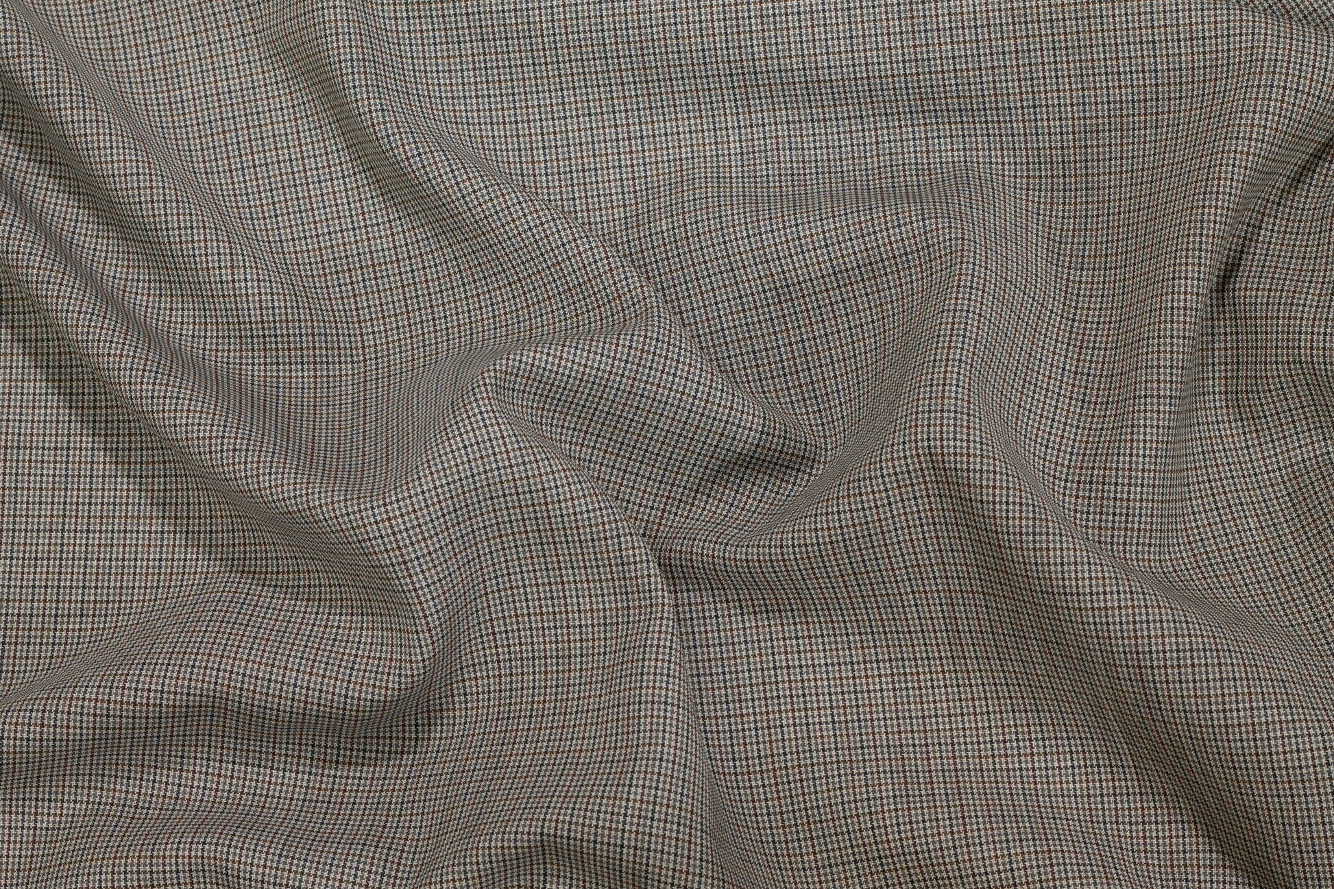 Gray Mini Checked Italian Wool Suiting - Prime Fabrics