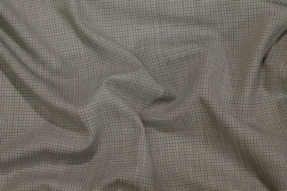 Gray Mini Checked Italian Wool Suiting - Prime Fabrics