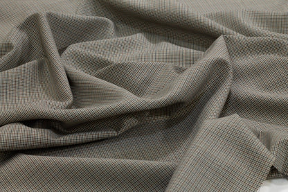 Gray Mini Checked Italian Wool Suiting - Prime Fabrics