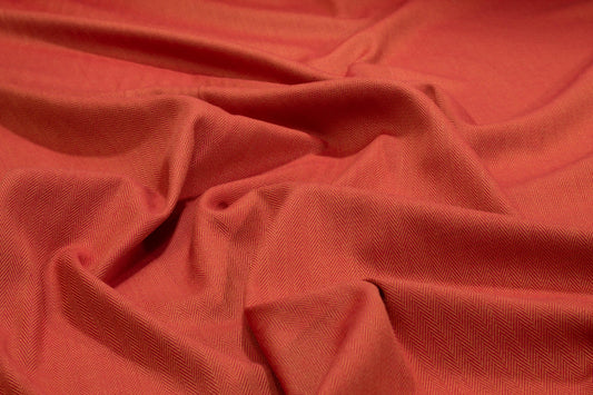 Orange Herringbone Italian Wool - Prime Fabrics