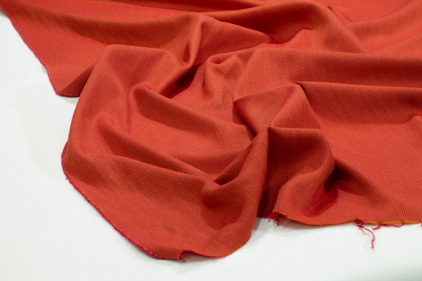 Orange Herringbone Italian Wool - Prime Fabrics