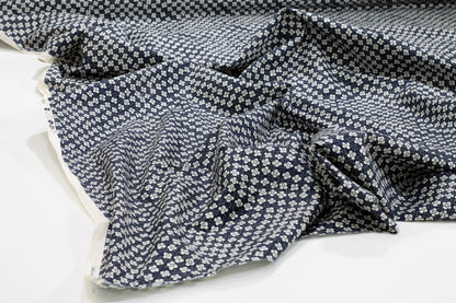 Navy and White Ditsy Floral Cotton - Prime Fabrics