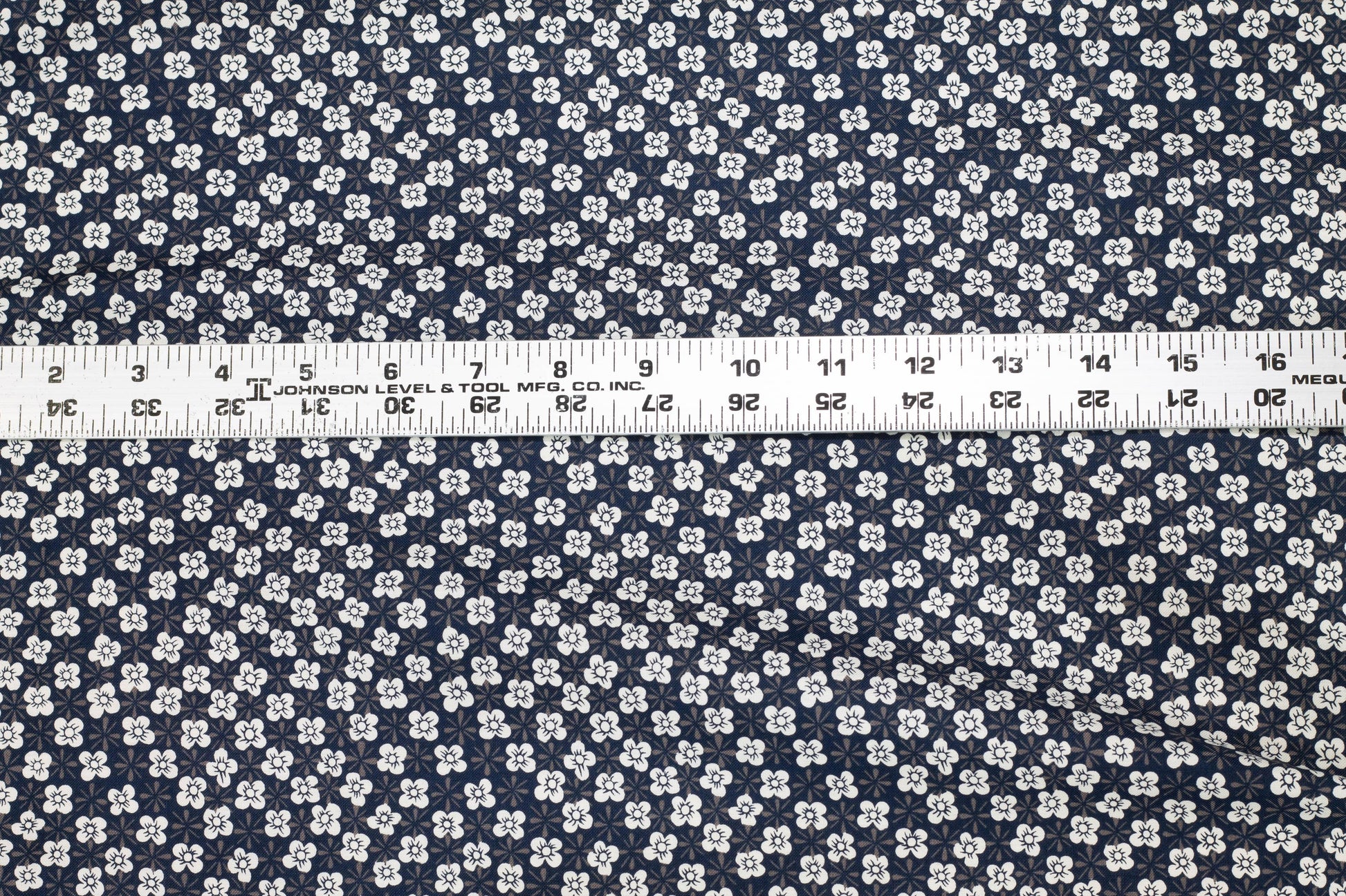 Navy and White Ditsy Floral Cotton - Prime Fabrics