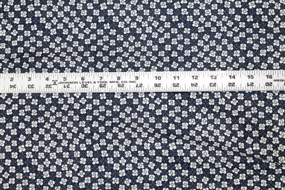 Navy and White Ditsy Floral Cotton - Prime Fabrics