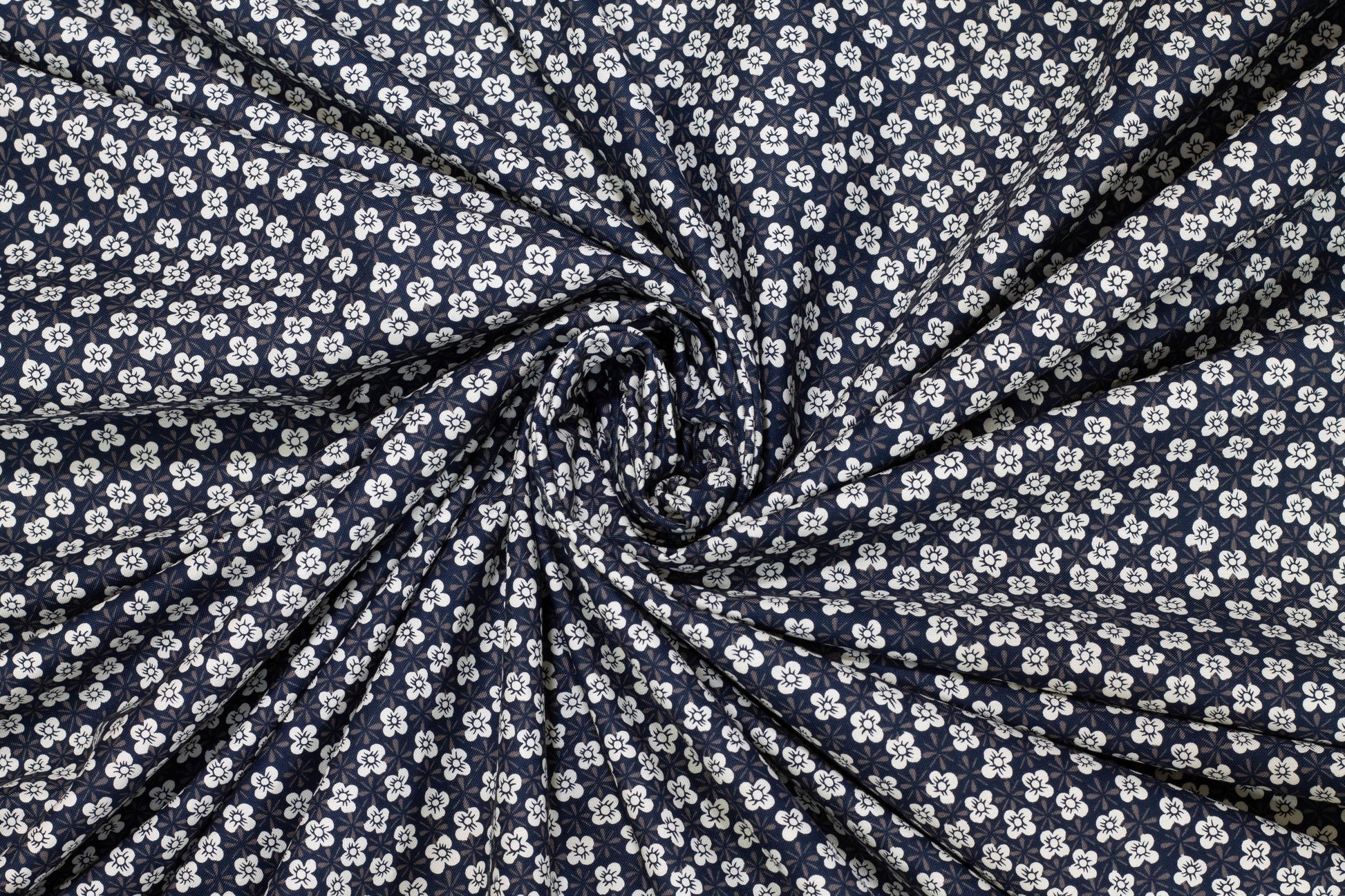 Navy and White Ditsy Floral Cotton - Prime Fabrics